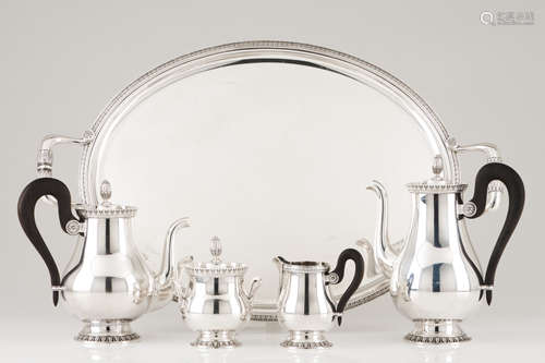 A tea and coffee setChristofle, Gallia collection Plain body...