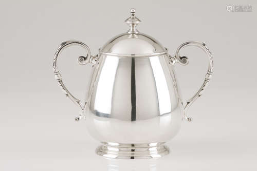 A sugar bowlPortuguese silver Plain pear shaped body of volu...