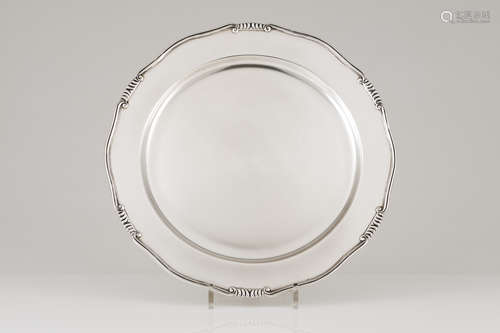 A large serving platterPortuguese silver Plain centre and sc...