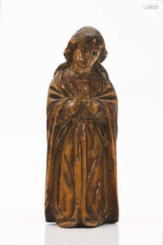 The Virgin MaryCarved Indo-Portuguese wooden sculpture Remna...