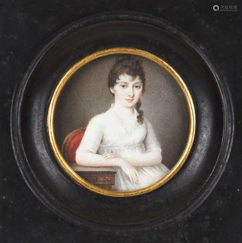 European school, 19th centuryPortrait of a lady Miniature on...