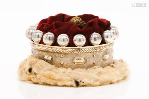 A Viscountess coronetEnglish silver Red velvet with silver t...