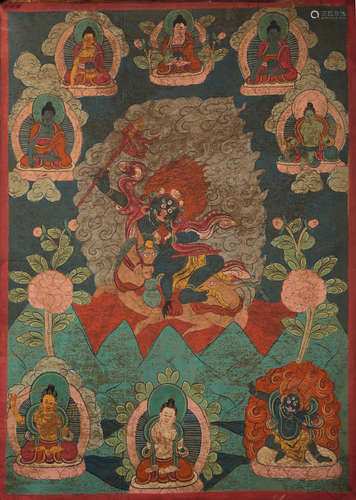 An Embroidered Thangka Of Palden Lhamo