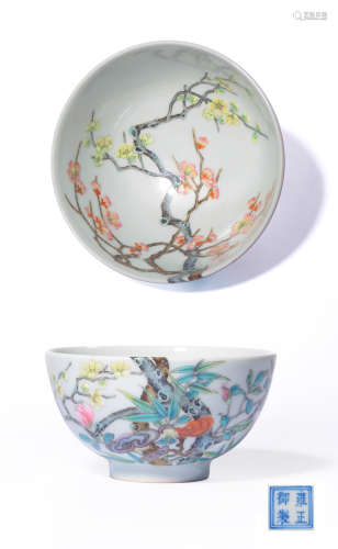 A Famille Rose Lingzhi And Flowers Bowl