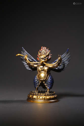 A Gilt Bronze Statue Of Garuda