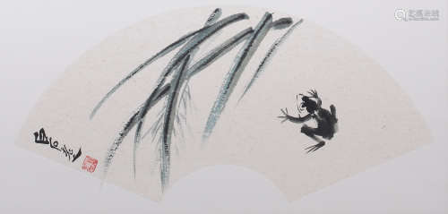 Frog Group Mounted Painting, Qi Baishi Mark