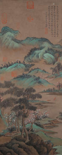 Verdant Forest Scenery, Chinese Painting Paper Scroll, Dong ...