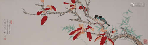 Flowers And Birds, Chinese Painting Paper Scroll, Ren Zhong ...