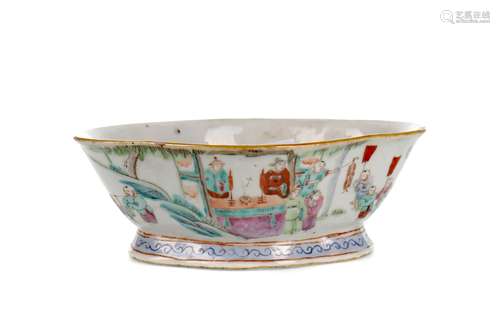 AN EARLY 20TH CENTURY CHINESE OVAL SHAPED BOWL