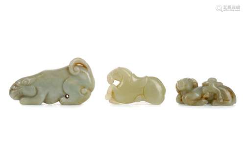 A 20TH CENTURY CHINESE JADE CARVING OF A BUFFALO AND RIDER A...