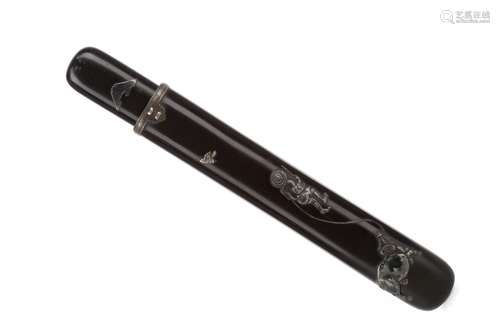 AN EARLY 20TH CENTURY JAPANESE LACQUERED OPIUM PIPE CASE