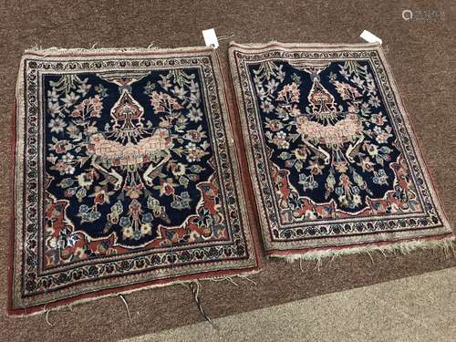 A PAIR OF SMALL CAUCASIAN PRAYER MATS