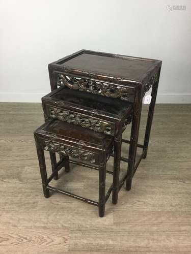 AN EARLY 20TH CENTURY CHINESE NEST OF THREE TABLES