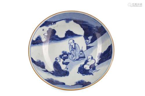 A 20TH CENTURY CHINESE BLUE AND WHITE BOWL