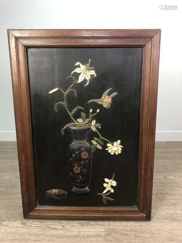 AN EARLY 20TH CENTURY CHINESE WALL PANEL