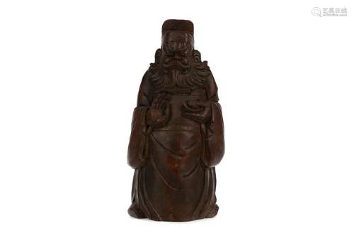 A 20TH CENTURY CHINESE CARVED WOOD FIGURE OF SHOU LAO