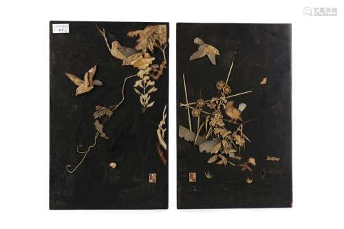 A PAIR OF EARLY 20TH CENTURY PAIR OF CHINESE WALL PANELS