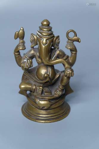 A BRONZE INDIAN GANESHA FIGURES