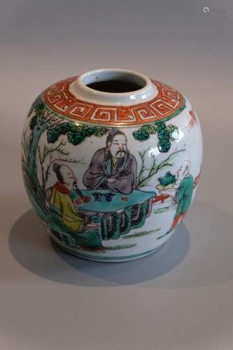 A CHINESE FAMILLE ROSE GINGER JAR ,H 12.5CM