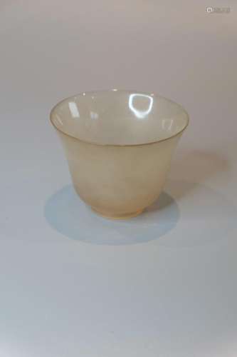 A CHINESE AGATE TEA BOWL ,D 6.8CM ,H 5.3CM