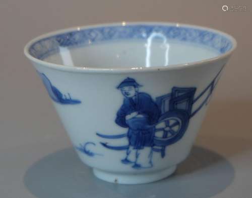 A CHINESE BLUE AND WHITE TEA BOWL,D 6.5CM ,H 4CM