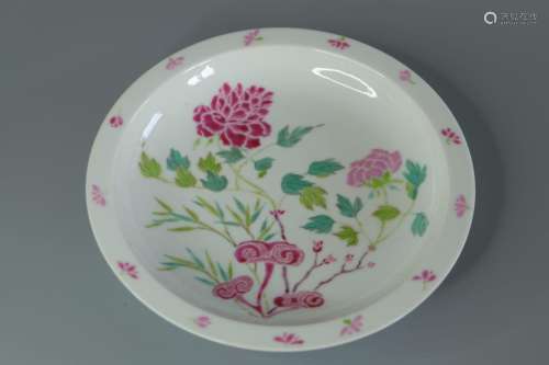 CHINESE FAMILLE ROSE PLATE,D16CM