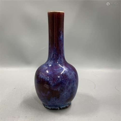 A CHINESE FLAME BOTTLE VASE , HEIGHT 18.5CM 19CM