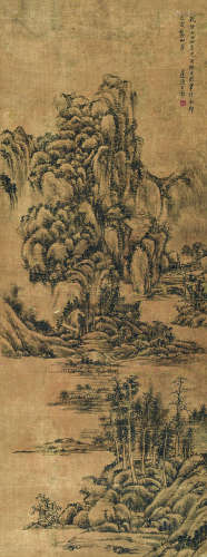 王宸（1720～1797） 己酉（1789）年作 仿巨然笔意 立轴 水墨绢本
