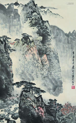 应野平（1910～1990） 辛酉（1981）年作 云山胜景 镜片 设色纸本