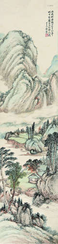 陈摩（1886～1945） 甲子（1924）年作 雨后天晴 立轴 设色纸本