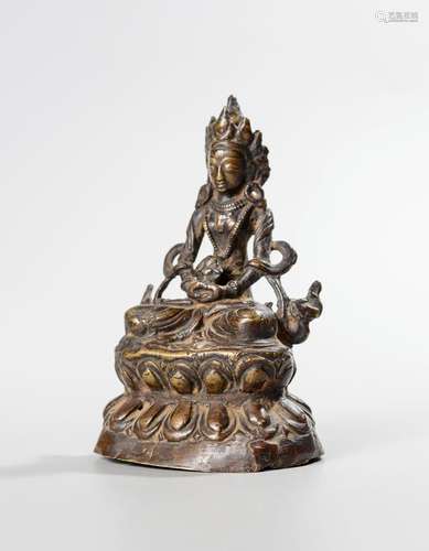 TIBET, fin XIXème, début XXème siècle . Statuette de Tara as...