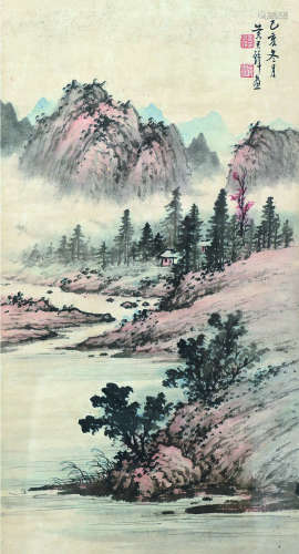 黄君璧（1898～1991） 己亥（1959）年作 云山幽居 镜框 设色纸本