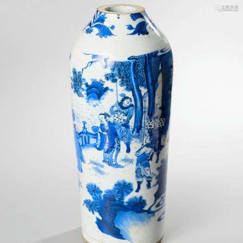 CHINE, époque Transition, XVIIème siècle. Vase rouleau en po...