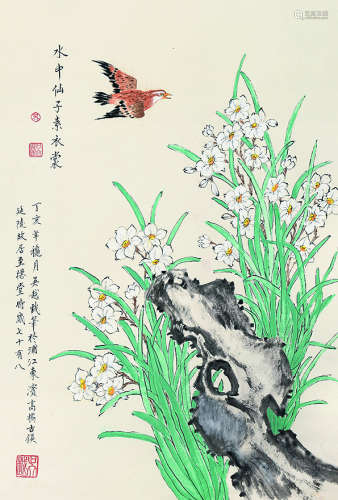吴越（b.1958） 水仙仙子 立轴 设色纸本