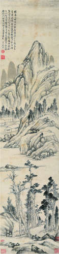 张风（？～1662）（款） 秋林山色 立轴 水墨纸本