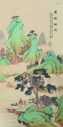 黄山寿（1855～1919） 丁巳（1917）年作 庐岳观泉 立轴 设色纸本