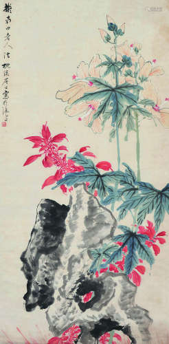 孙雪泥（1889～1965） 花卉初开 立轴 设色纸本