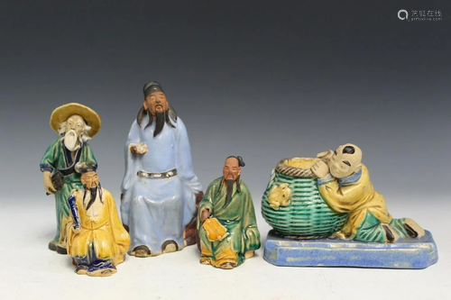 5 Chinese Pottery Figures