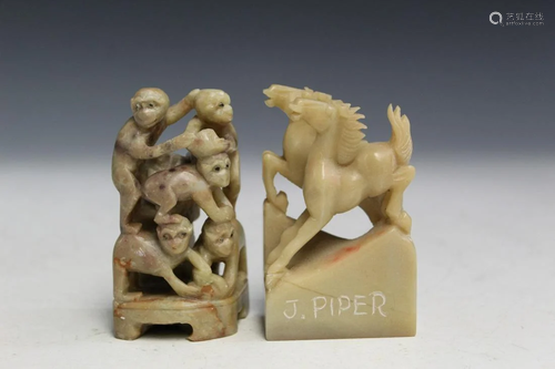 Two Chinese Soapstone Carvings