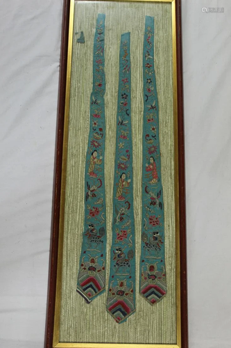 Framed Chinese Embroidery Belts