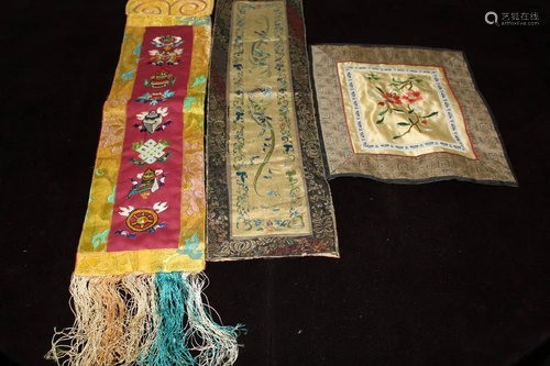 Three Chinese Embroidery Pieces