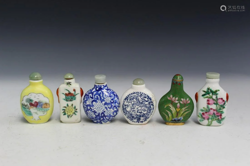 Six Chinese Snuff Bottles