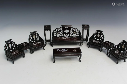 A Set of Miniature Chinese Toy Furnitures.