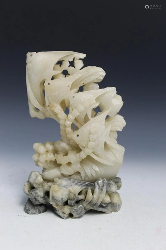 Chinese Soapstone Carving of Fishes