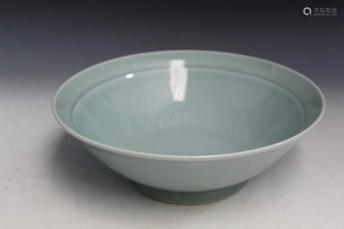 Large Asian Celadon Porcelain Bowl