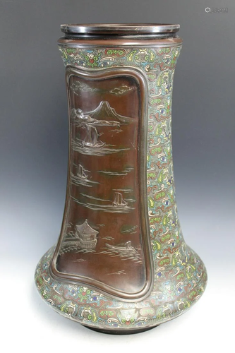 Large Japanese Cloisonne Vase