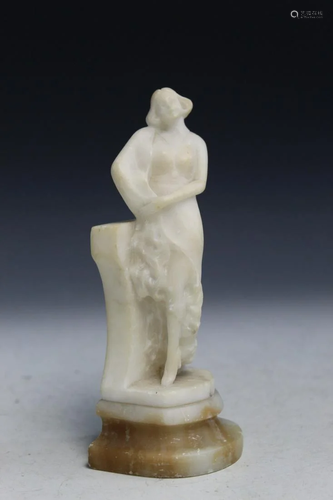 Marble Figure, Signed A. Cambi. Italian.