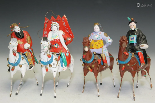 Four Chinese Mud Figurines