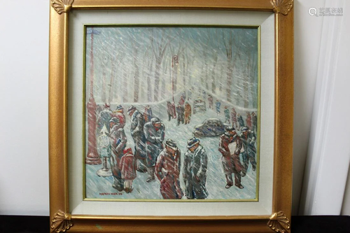 Waiting Bus in the Blizzard. Maurice Kisk, (1895-1987