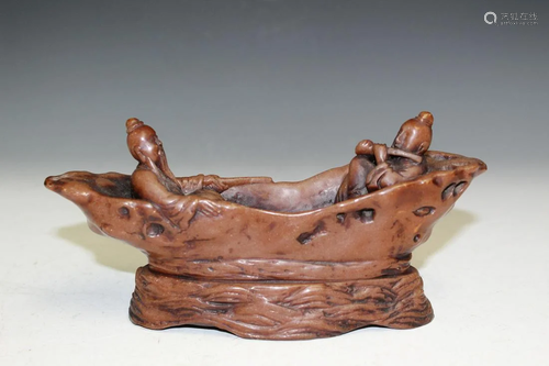 Chinese Soapstone Carving of a Boat